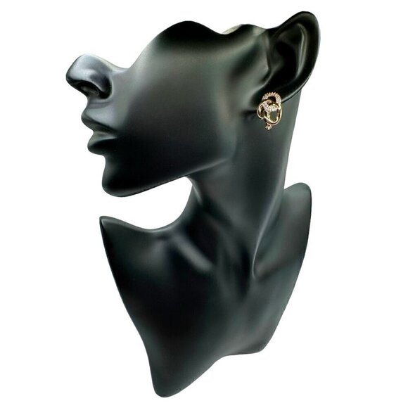 New Circle Huggie Earrings 14K Gold Plated CZ Geometric Preppy Timeless Chic - Picture 11 of 11